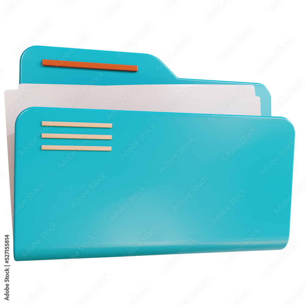 Poster 3d icon business folder with documents for website landing page banner marketing source