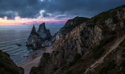 end of the day at the most beautiful beach in portugal - ursa beach © Tatiana
