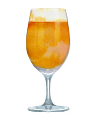 手描きの生ビールの水彩イラスト © yyy