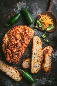 Cheddar Jalapeno Bread Overhead