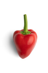 Red ripened pimento mild chili pepper isolated on a white background w clipping path