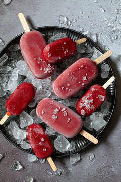 Cherry Popsicles on Ice