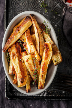 Close up view of Roasted Parnsips