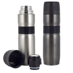 thermo mug, thermos for drinks isolated on white background