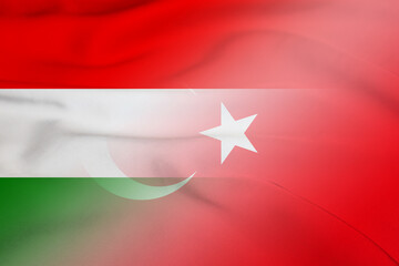 Hungary and Turkey political flag international negotiation TUR HUN