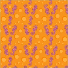 Illustration Seamless Texture with seahorse pattern