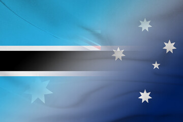 Botswana and Australia political flag transborder negotiation AUS BWA