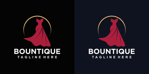 Bountique logo design vector with creative unique concept premium vector
