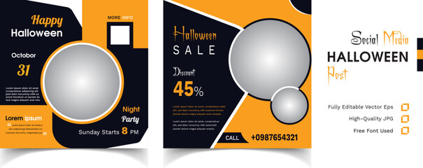 Halloween Promotion Social Media Post Design