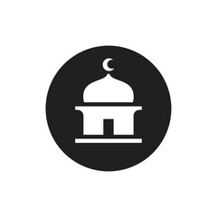 Islamic mosque logo icon, isolated on white background