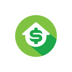 Money and house logo design, dollar and home icon in line art style - Vector