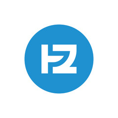 Monogram letter HZ logo, creative line art style illustration on circle shape