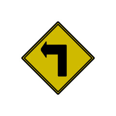 Transport command sign icon Turn left