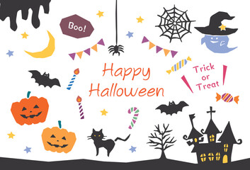 ハロウィン　レトロなベクターイラスト