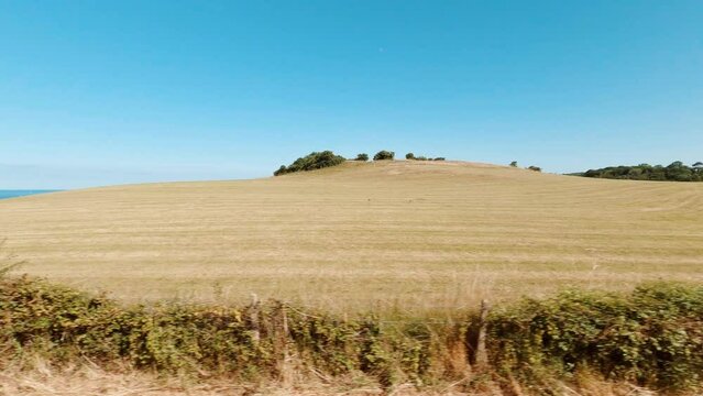 Travelling by steam train along the quintessential South Devon coast in England, UK, a popular summer resort in the country