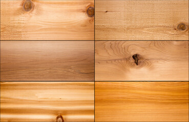 Collection of cedar plank tiles with black borders. Cedar backgrounds and textures.