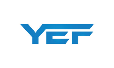 YEF monogram linked letters, creative typography logo icon