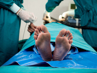 Hospital clinic laboratory doctor nurse female male woman man surgery surgeon medical treatment health care  operation room  emergency patient dead die physician sad problem medical coma blood victim 