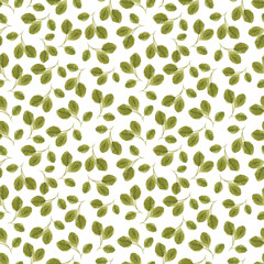 three leaf watercolor seamless pattern