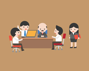 Business team meeting conference in the office Vector Graphics Illustration
