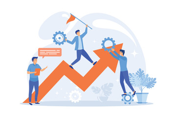 Startup work, success. Effective team-working, teamwork projects, teamwork skills, teamwork solutions, effective collaboration, Goal achievement concept.