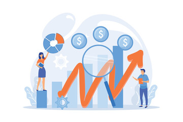 Business development strategy evaluation. Competitive analysis, strengths and weaknesses of your competition, company marketing plan concept. flat vector modern illustration