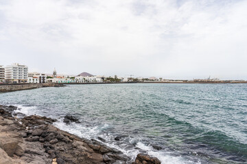 Fototapeta premium View of the island's capital Arrecife from the Castle of San Gabriel. Lanzarote. Canary Islands. Spain.