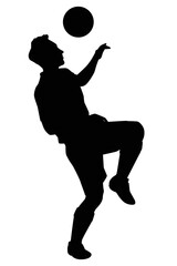 Soccer player silhouette vector on white background, sport man.
