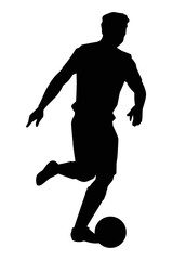 Fototapeta na wymiar Soccer player silhouette vector on white background, sport man.