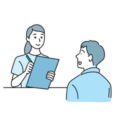 メンズエステのサロンでカウンセラーに相談する男性