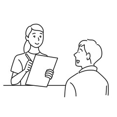 メンズエステのサロンでカウンセラーに相談する男性