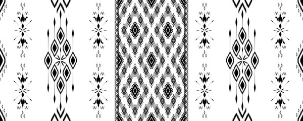 Geometric yarn ethnic oriental seamless pattern traditional design for background - obrazy, fototapety, plakaty