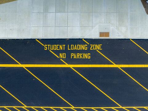 Overhead photo of Student Loading Zone at a typical school.