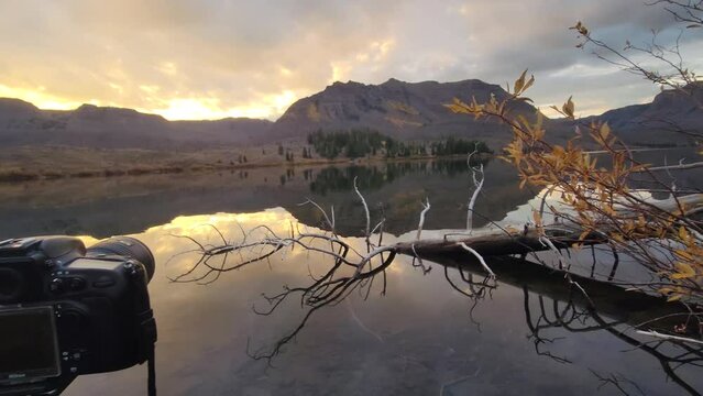 Fall color over Trappers Lake, Colorado