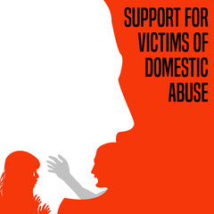 Support for victims of domestic abuse illustration - obrazy, fototapety, plakaty