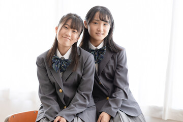 中学生のポートレート