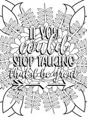 Funny-Quotes Coloring pages. Coloring page for adults and kids. Vector Illustration.