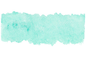 Abstract watercolor background hand-drawn on paper. Volumetric smoke elements. For design, web, card, text, decoration, surfaces. Green stripe element.