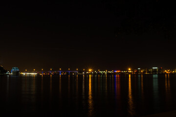 Night view of the city of Miami, State of Florida, USA.