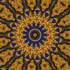 Abstract Mandala vintage indian textile ethnic seamless pattern ornamental