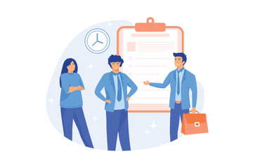 Company staff, coworkers team. Business partners, office workers, corporate employees. Multicultural group of people isolated flat design element. flat vector modern illustration