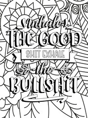 Funny-Quotes Coloring pages. Coloring page for adults and kids. Vector Illustration.