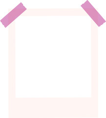 empty blank space photo frame template with pink purple tape sticker