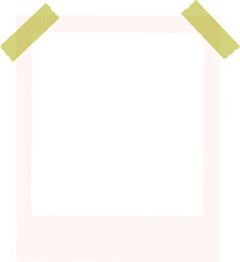 empty blank space photo frame template with yellow brown tape sticker