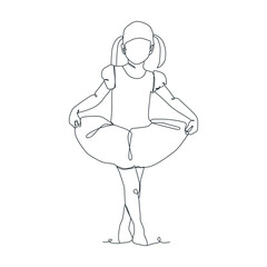 continuous line illustration of ballet dancer