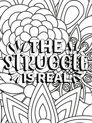 Funny-Quotes Coloring pages. Coloring page for adults and kids. Vector Illustration.