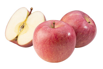 Fresh Pink apple isolated on white background, Pink apple  on white background PNG file.