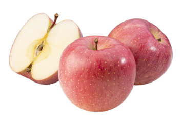 Fresh Pink apple isolated on white background, Pink apple  on white background PNG file.