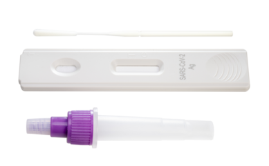 Covid-19 Rapid Antigen test kit isolated on white background, Rapid Antigen test kit on white background 