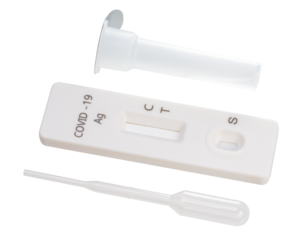 Covid-19 Rapid Antigen test kit isolated on white background, Rapid Antigen test kit on white background 